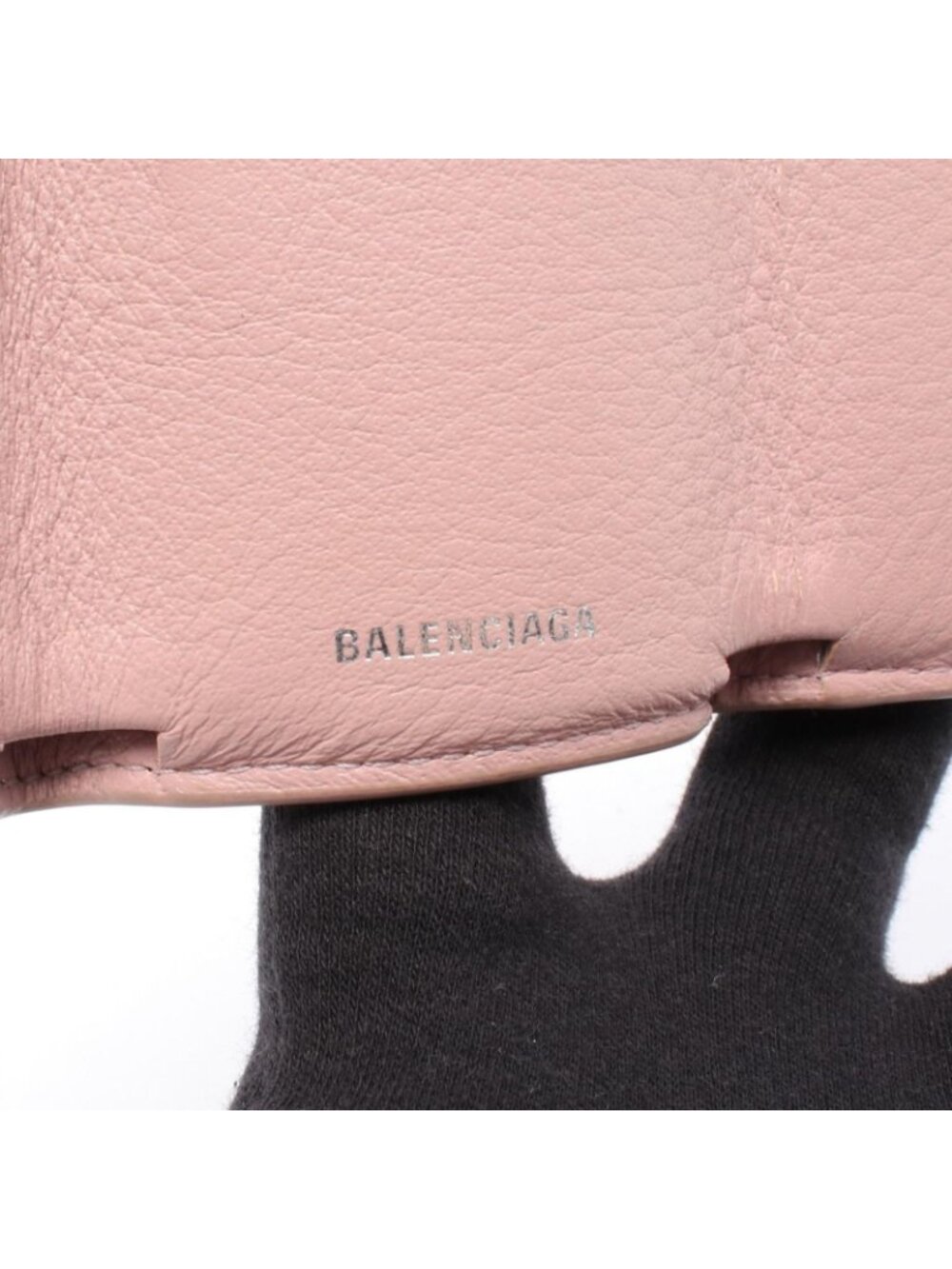 Balenciaga Trifold Wallet Paper Mini Dusty Pink Leather - Picture 5 of 12